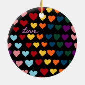Liebe mit Regenbogen der Herzen Keramik Ornament (Hinten)