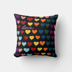 Liebe mit Regenbogen der Herzen Kissen
