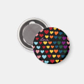 Liebe mit Regenbogen der Herzen Magnet (Vorderseite/Rückseite)