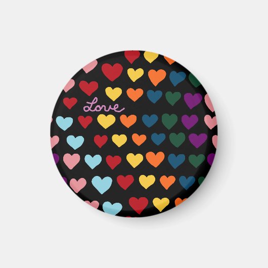 Liebe mit Regenbogen der Herzen Magnet (Vorne)