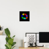 Liebe mit Regenbogen Poster (Heimbüro)