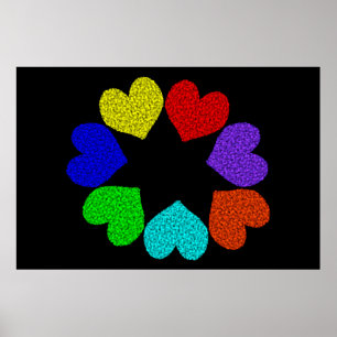 Liebe mit Regenbogen Poster