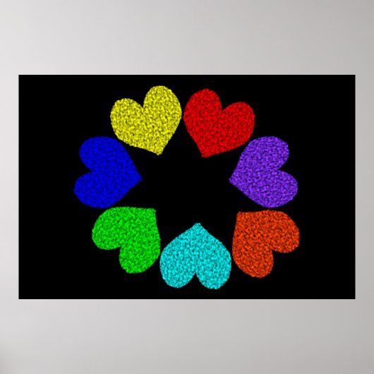 Liebe mit Regenbogen Poster (Vorne)