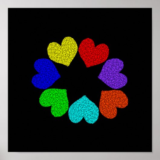Liebe mit Regenbogen Poster (Vorne)