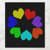 Liebe mit Regenbogenfarben Weinetikett (Einzelnes Label)