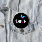 Liebe mit Regenbogenschmetterling Button (Beispiel)