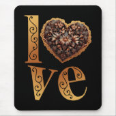 Liebe mit romantischem filigranem rosa Herz Mousepad (Vorne)