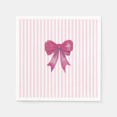 Liebe mit rosa Bow Ribbon Serviette (Vorderseite)