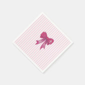 Liebe mit rosa Bow Ribbon Serviette (Ecke)