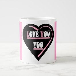 Liebe mit rosa Farbbanddesign Jumbo-Tasse