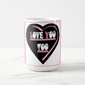 Liebe mit rosa Farbbanddesign Kaffeetasse (Mittel)