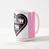 Liebe mit rosa Farbbanddesign Kaffeetasse (VorderseiteRechts)