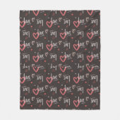 Liebe mit rosa Herzen Fleecedecke (Vorderseite)