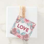 Liebe mit rosa und grünen Blume und Wirbel Geschenkanhänger (Beispiel)