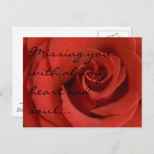 Liebe mit Rose Postkarte (Vorne/Hinten)