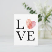 Liebe mit rotem Fingerabdruck Postkarte (Stehend Vorderseite)