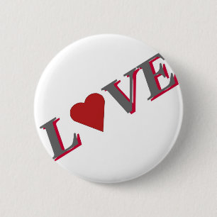 Liebe mit Rotem Herzen Button