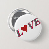 Liebe mit Rotem Herzen Button (Vorne & Hinten)
