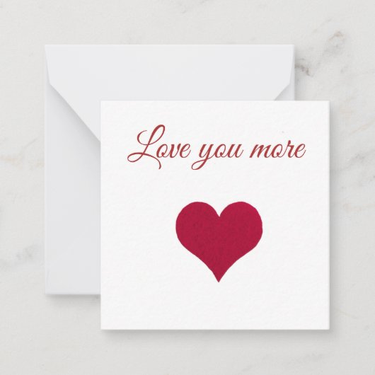 Liebe mit rotem Herzen - Sie erhalten mehr Flat No Mitteilungskarte (Vorderseite)