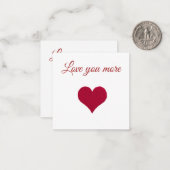 Liebe mit rotem Herzen - Sie erhalten mehr Flat No Mitteilungskarte (Vorderseite/Rückseite Beispiel)