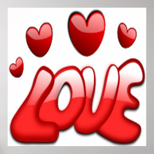 LIEBE MIT ROTEN HERZCHEN POSTER (Vorne)