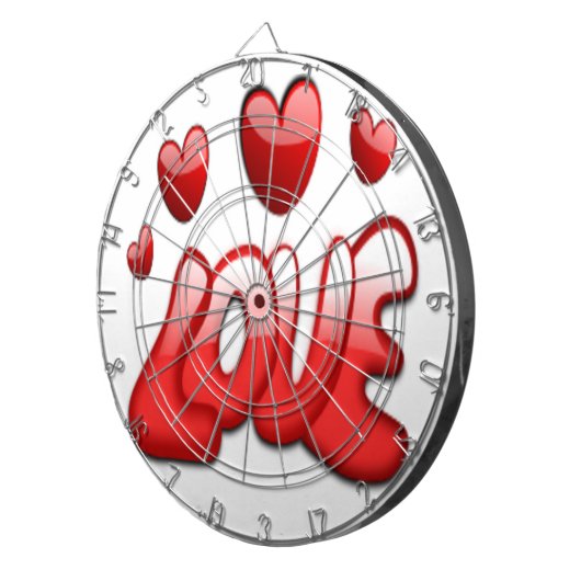 LIEBE MIT ROTEN HERZEN DARTSCHEIBE (Vorderseite rechts)