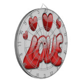 LIEBE MIT ROTEN HERZEN DARTSCHEIBE (Vorderseite Links)