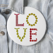 Liebe mit roten und gelben Edelsteinen Button (Beispiel)