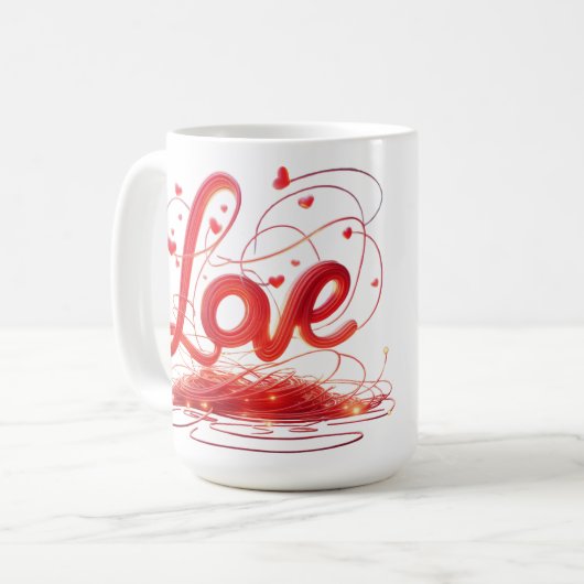 Liebe mit roten Wiesen Kaffeetasse (Vorderseite Links)