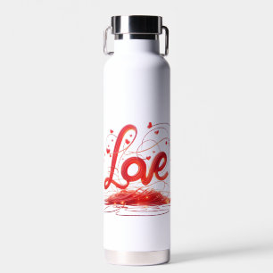 Liebe mit roten Wiesen Trinkflasche