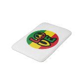 LIEBE mit Ruhesymbol, Reggae-Stil Badematte (Schrägansicht)