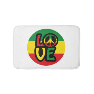 LIEBE mit Ruhesymbol, Reggae-Stil Badematte