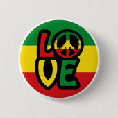 LIEBE mit Ruhesymbol, Reggae-Stil Button (Vorderseite)