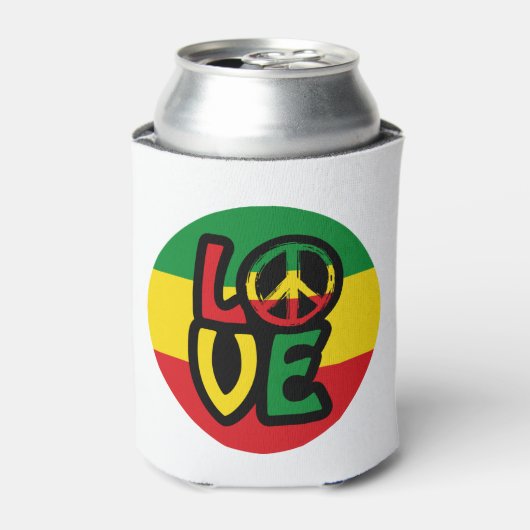 LIEBE mit Ruhesymbol, Reggae-Stil Dosenkühler (Kanne Vorderseite)