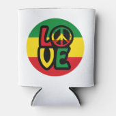LIEBE mit Ruhesymbol, Reggae-Stil Dosenkühler (Vorderseite)