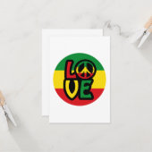 LIEBE mit Ruhesymbol, Reggae-Stil Karte (Vorderseite/Rückseite Beispiel)