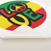 LIEBE mit Ruhesymbol, Reggae-Stil Sherpadecke (3/4)