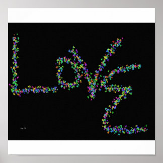 Liebe mit Schmetterlingen Poster