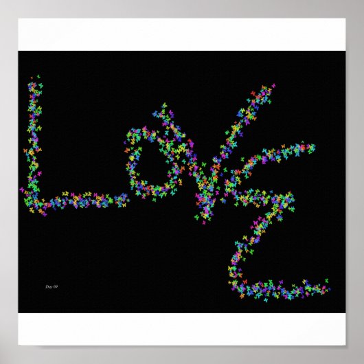 Liebe mit Schmetterlingen Poster (Vorne)