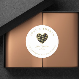 Liebe mit schwarzem Herzen und Unterstützung für k Runder Aufkleber