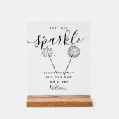 Liebe mit schwarzem und weißem Signaturskript gela Acrylschild (Vorderseite)