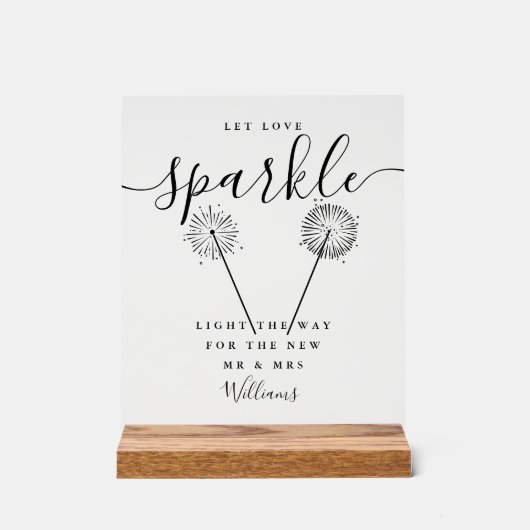 Liebe mit schwarzem und weißem Signaturskript gela Acrylschild (Vorderseite)