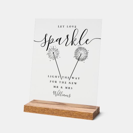 Liebe mit schwarzem und weißem Signaturskript gela Acrylschild (Winkel)