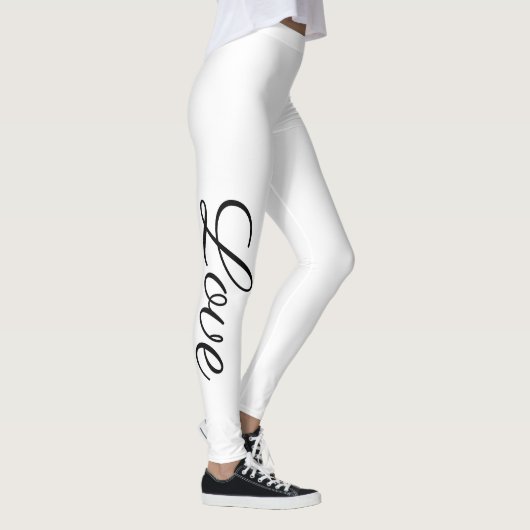 Liebe mit Schwarzweißschrift | Leggings (Rechts)
