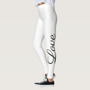 Liebe mit Schwarzweißschrift Leggings