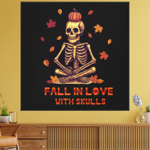 Liebe mit Skulls abnehmen - Gemütliches Chaos Maue Leinwanddruck