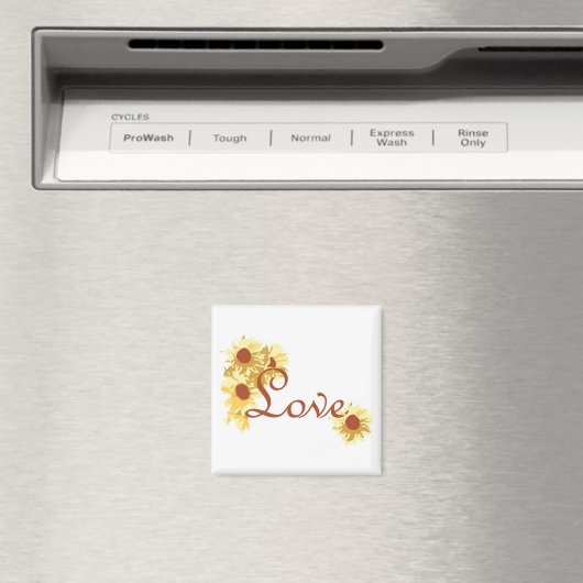 Liebe mit Sonnenblumen Magnet (In Situ (Geschirrspüler))