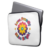 Liebe mit Stolz, strahle hell – Bunte Blumen-Pride Laptopschutzhülle (Vorderseite Links)
