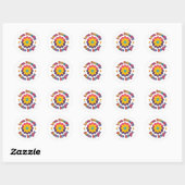 Liebe mit Stolz, strahle hell – Bunte Blumen-Pride Runder Aufkleber (Blatt)