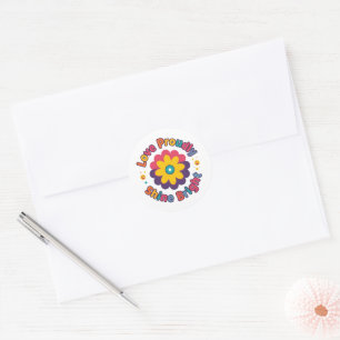 Liebe mit Stolz, strahle hell – Bunte Blumen-Pride Runder Aufkleber